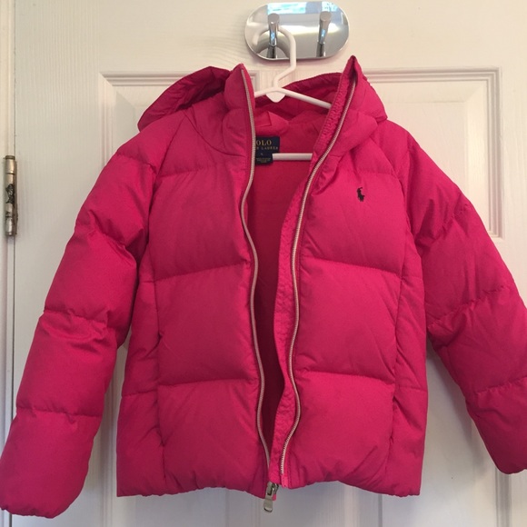 pink polo bubble coat